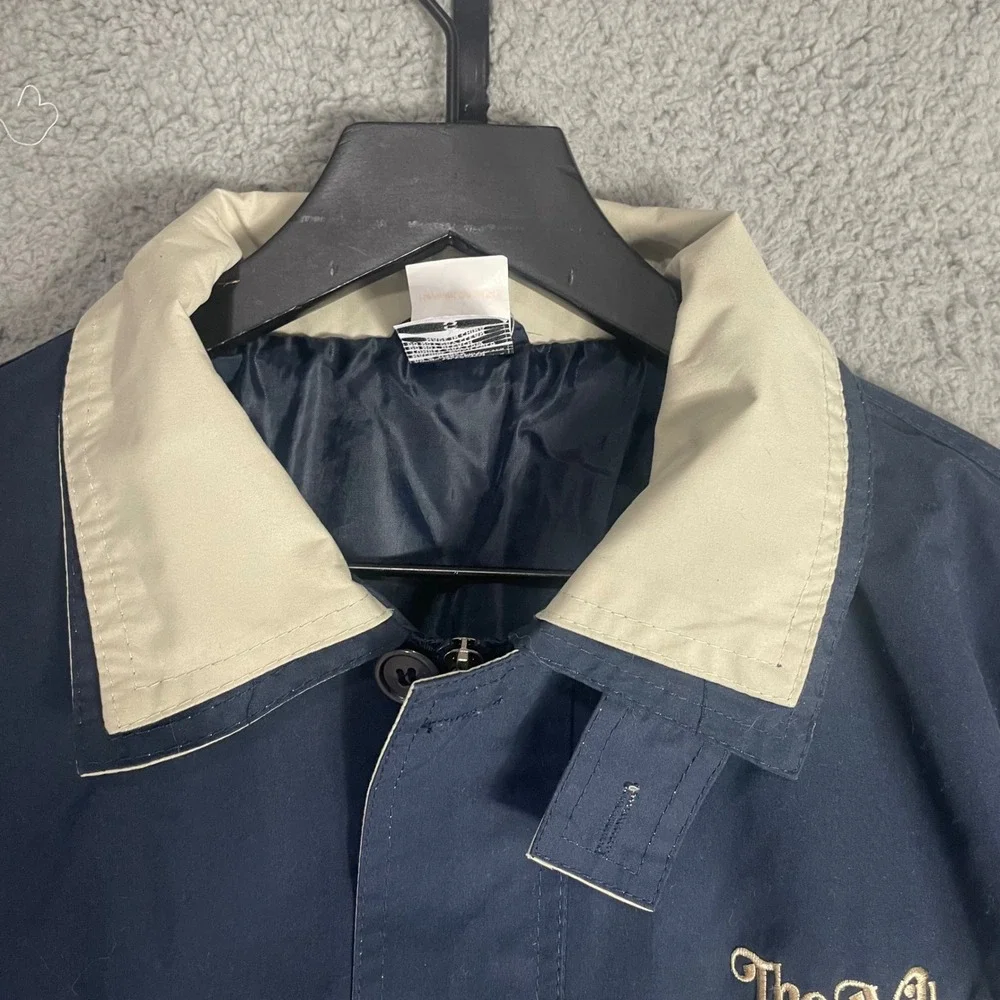 The Villages Navy Windbreaker Jacket Small Vintage Florida Golf Lined Zip